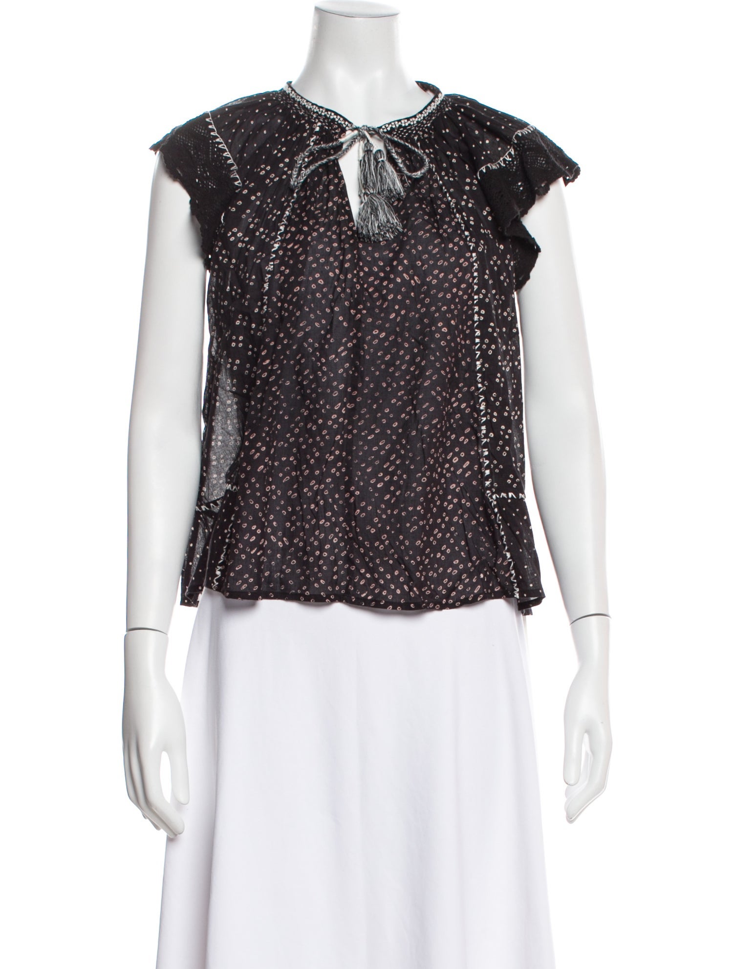 Ulla Johnson Printed Tie Neck Blouse