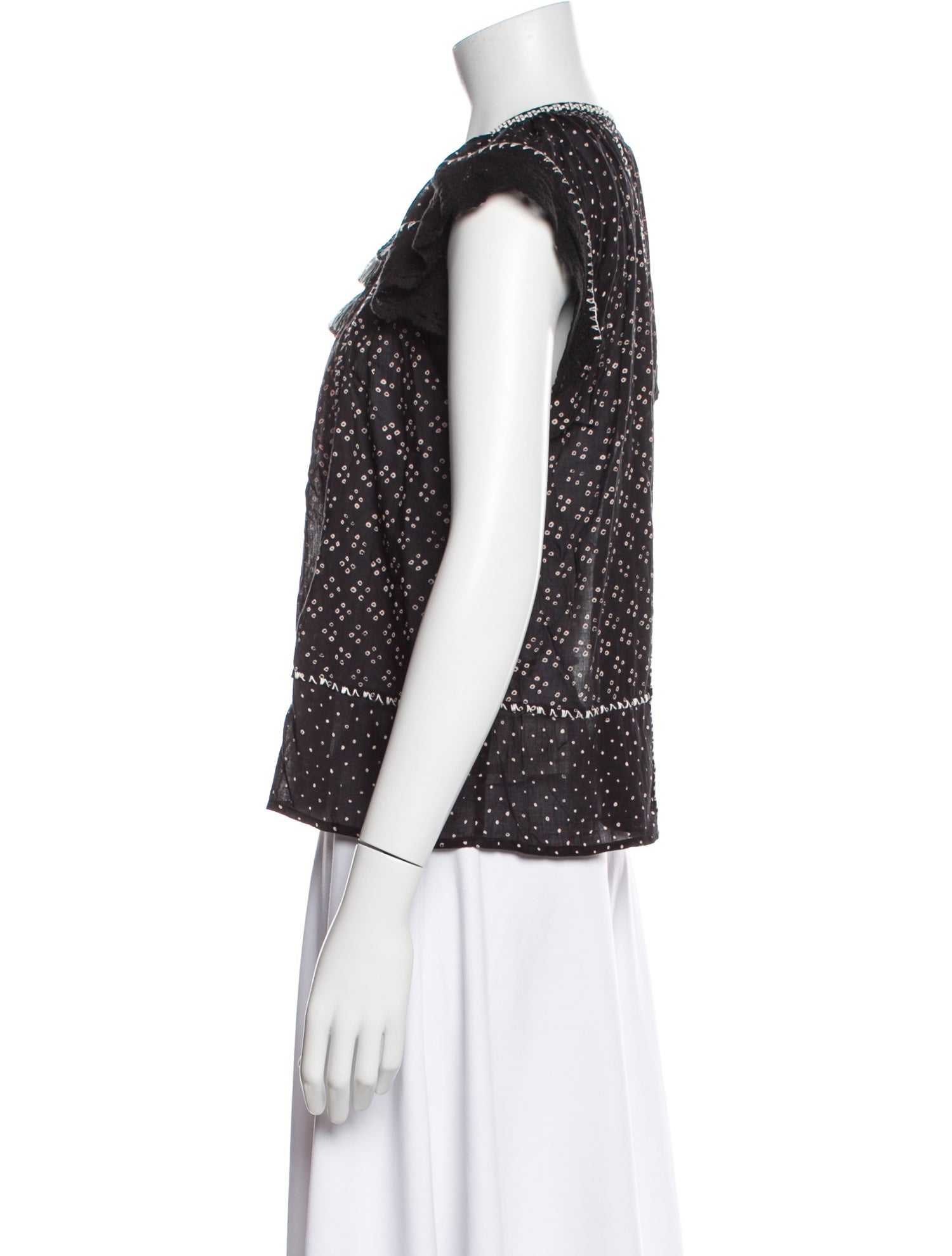 Ulla Johnson Printed Tie Neck Blouse