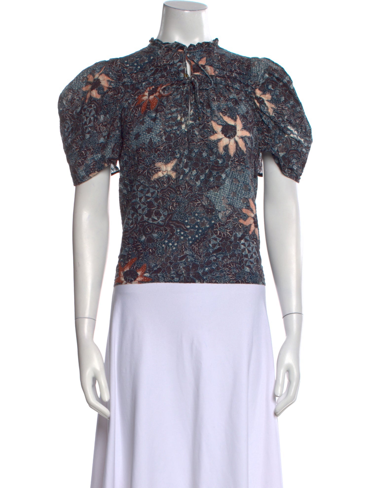 Ulla Johnson Floral Print Mock Neck Top
