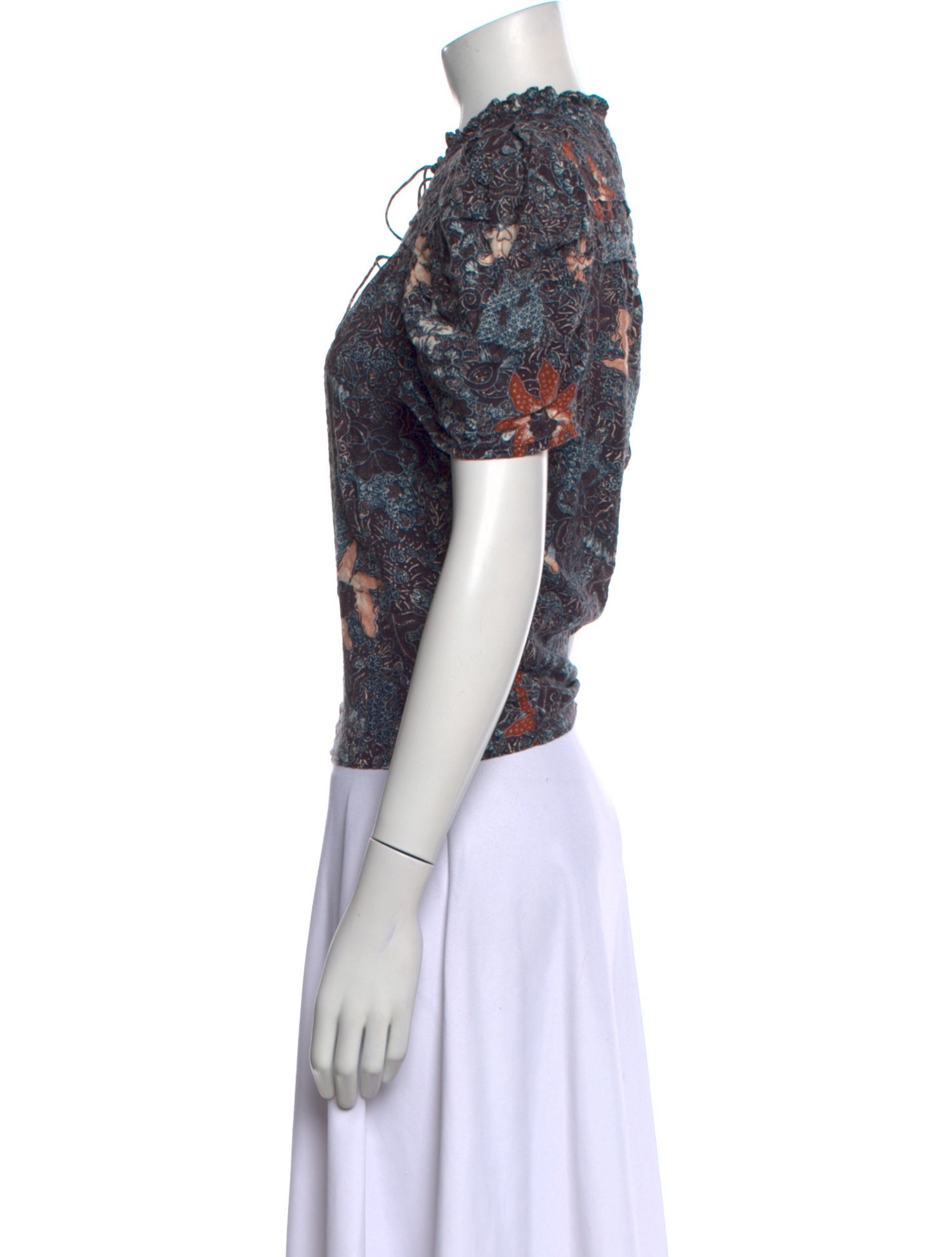 Ulla Johnson Floral Print Mock Neck Top