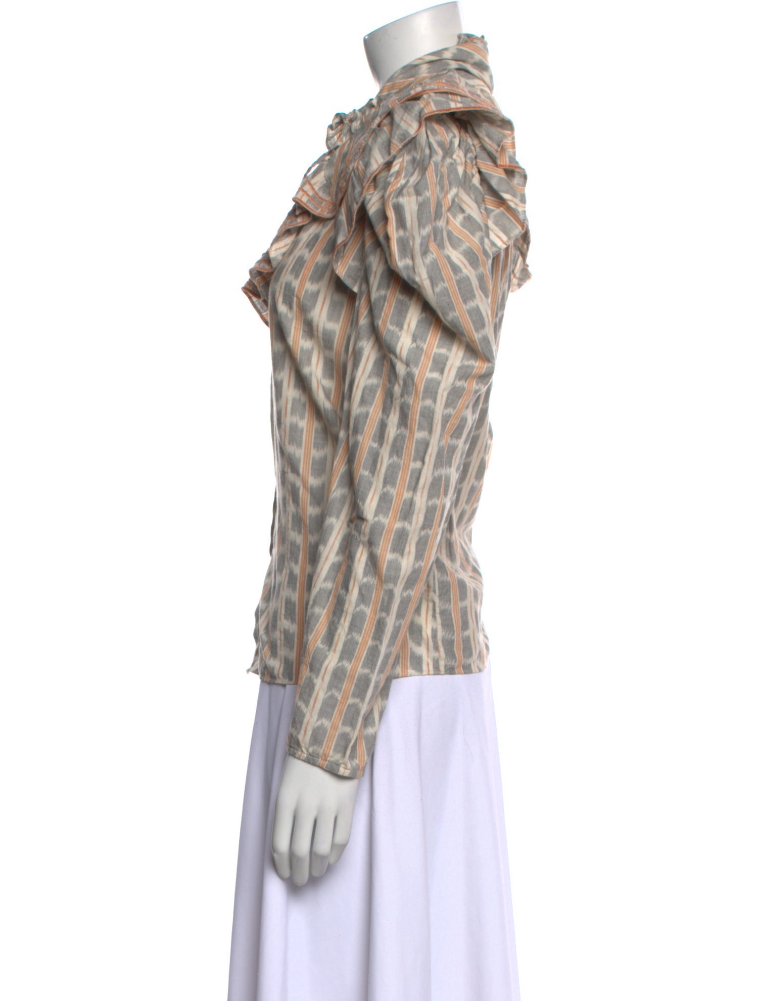 Ulla Johnson Printed Mock Neck Button-Up Top