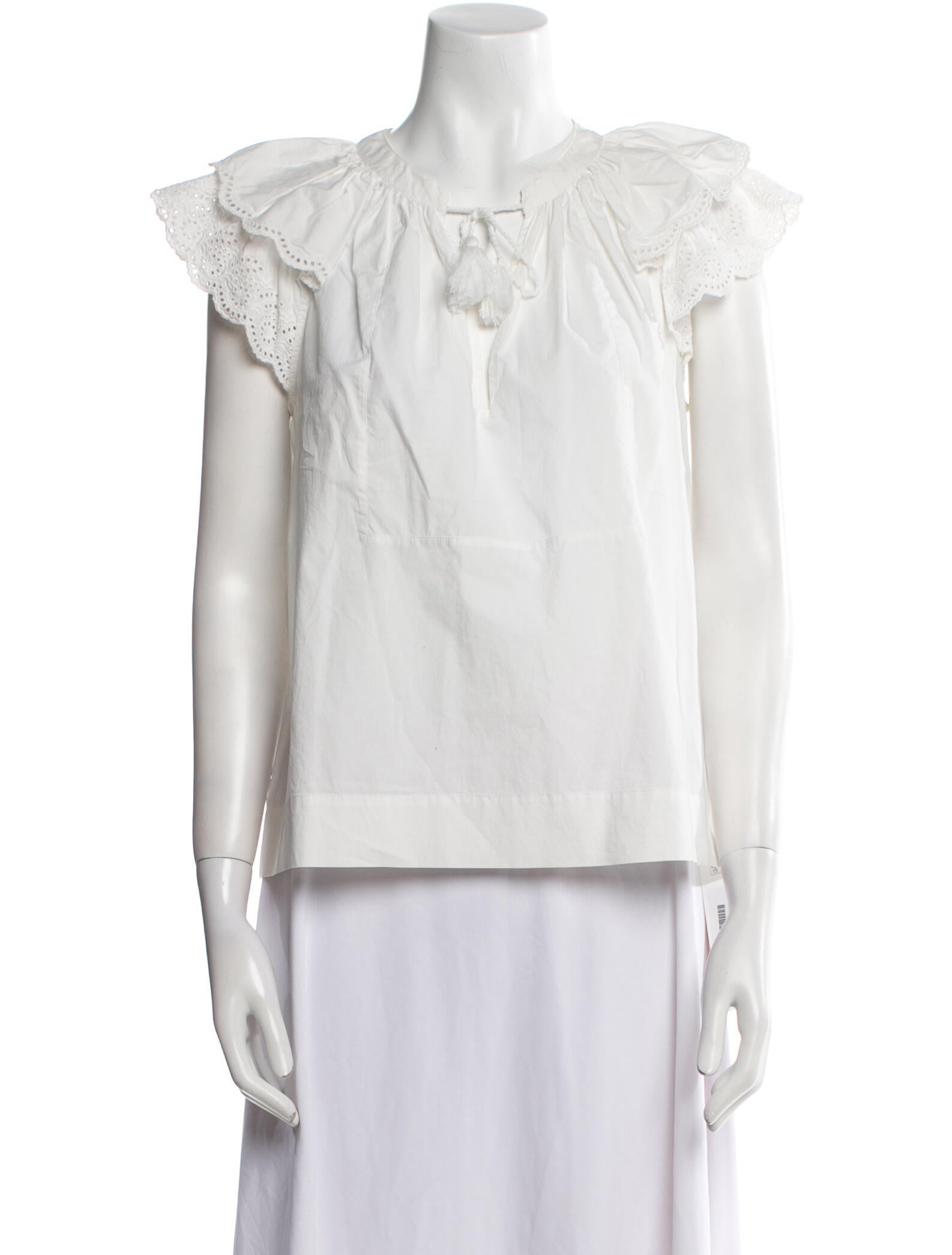 Ulla Johnson Square Neckline Short Sleeve Blouse