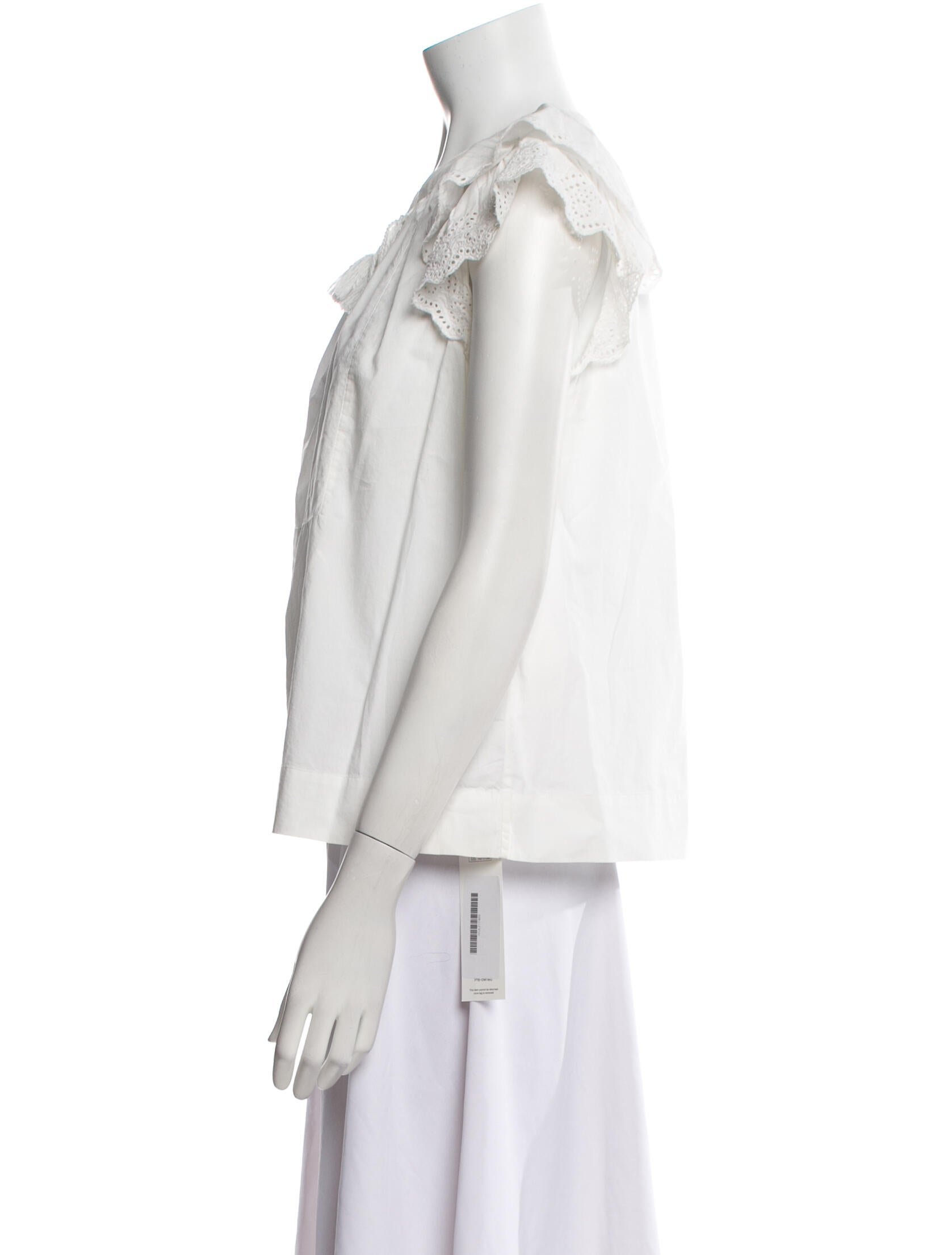 Ulla Johnson Square Neckline Short Sleeve Blouse