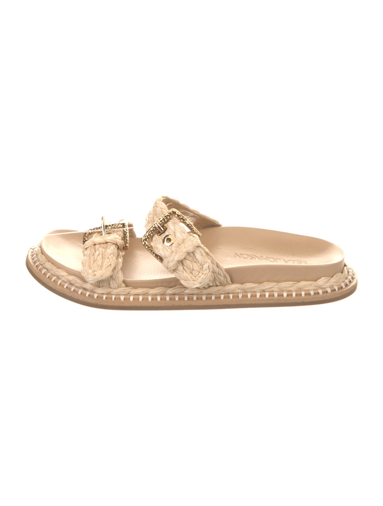 Ulla Johnson Straw Braided Accents Slides