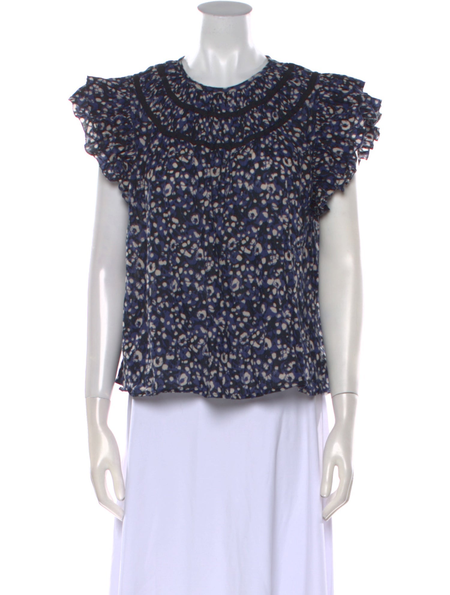 Ulla Johnson Crew Neck Short Sleeve Blouse