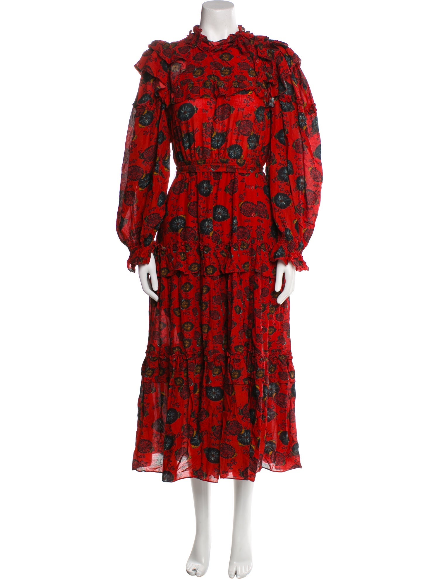Ulla Johnson Floral Print Midi Length Dress