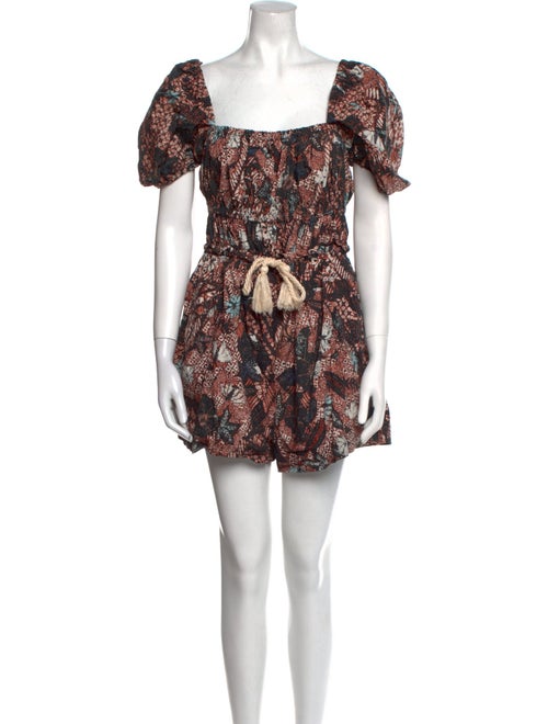 Ulla Johnson Printed Square Neckline Romper