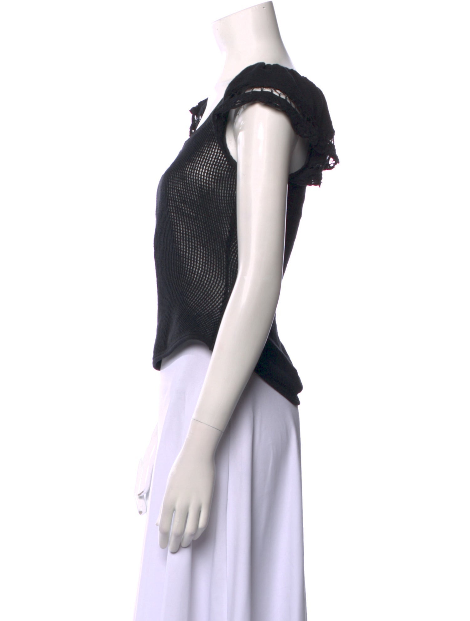 Ulla Johnson Scoop Neck Short Sleeve Crop Top