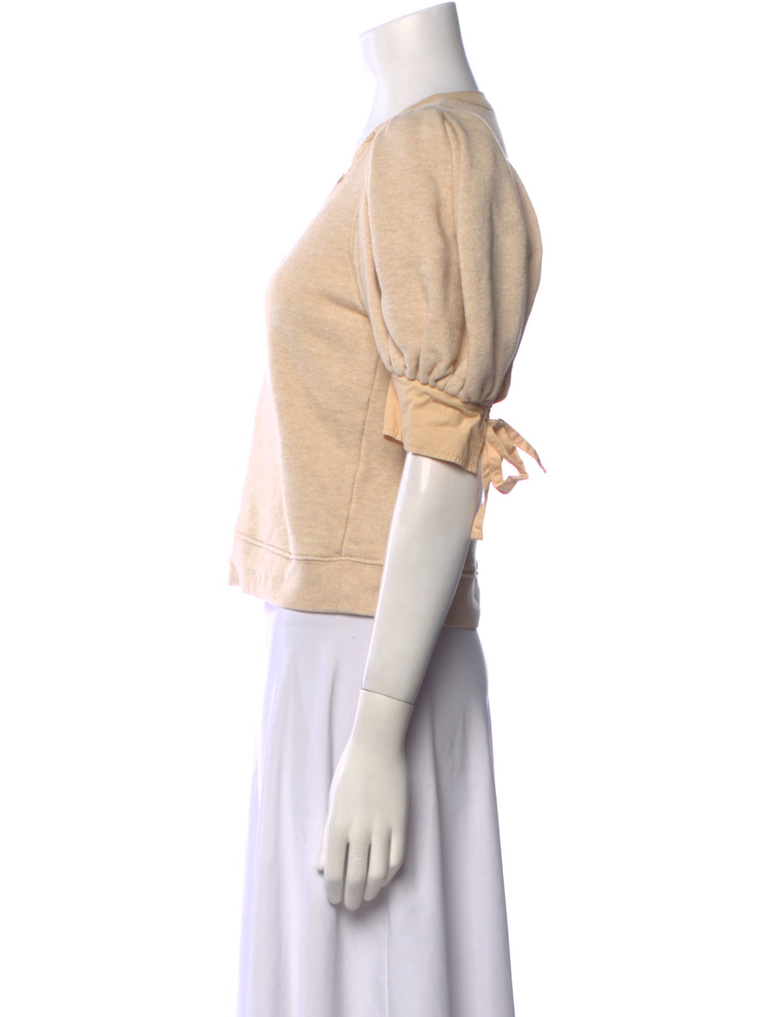 Ulla Johnson V-Neck Short Sleeve Crop Top