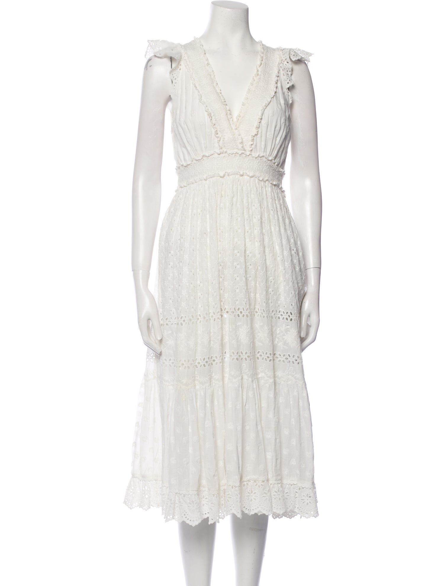 Ulla Johnson V-Neck Midi Length Dress