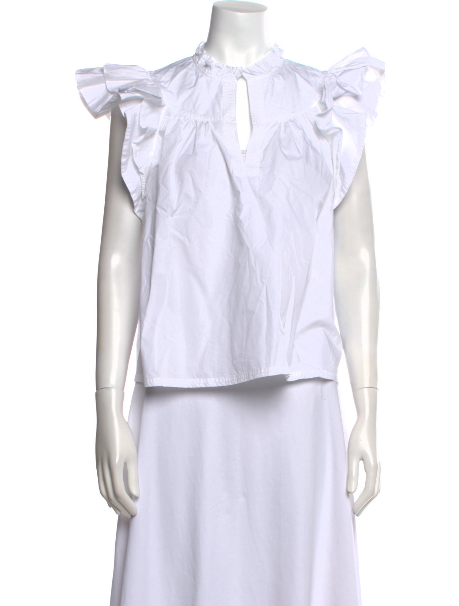 Ulla Johnson Mock Neck Short Sleeve Button-Up Top w/ Tags