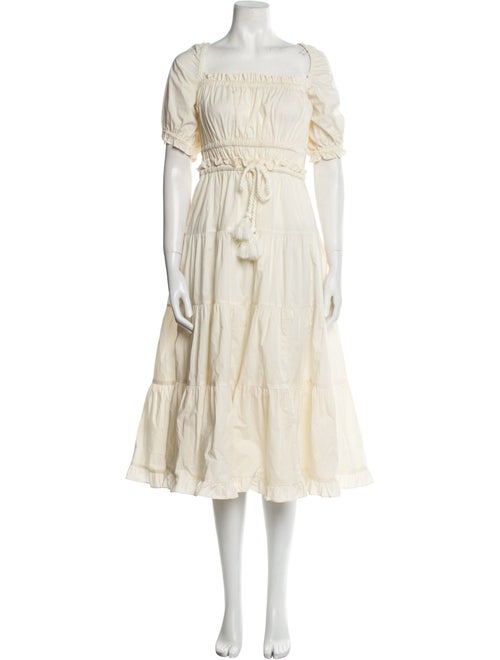 Ulla Johnson Square Neckline Midi Length Dress