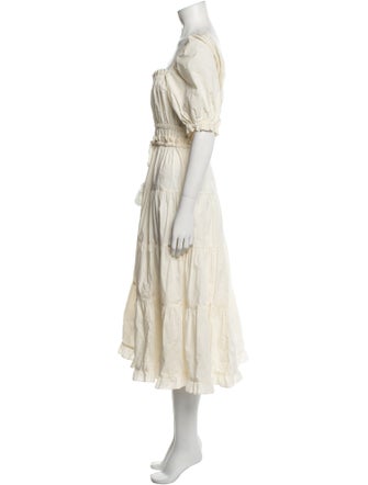 Ulla Johnson Square Neckline Midi Length Dress