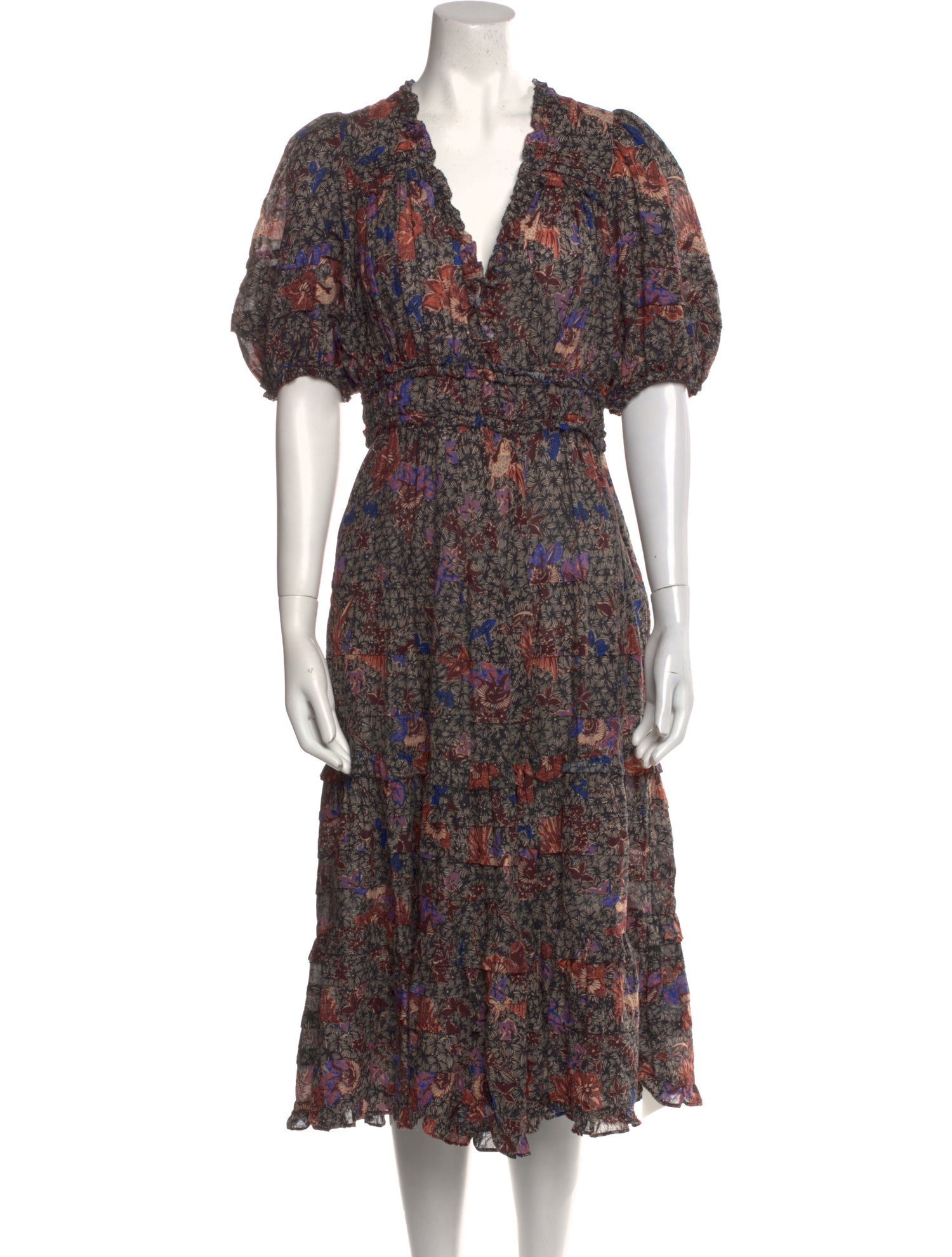 Ulla Johnson Floral Print Midi Length Dress