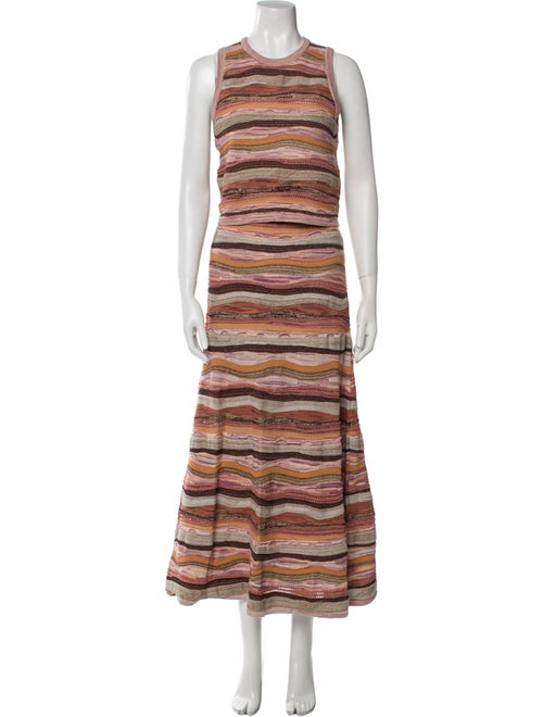 Ulla Johnson Striped Crochet Trim Skirt Set