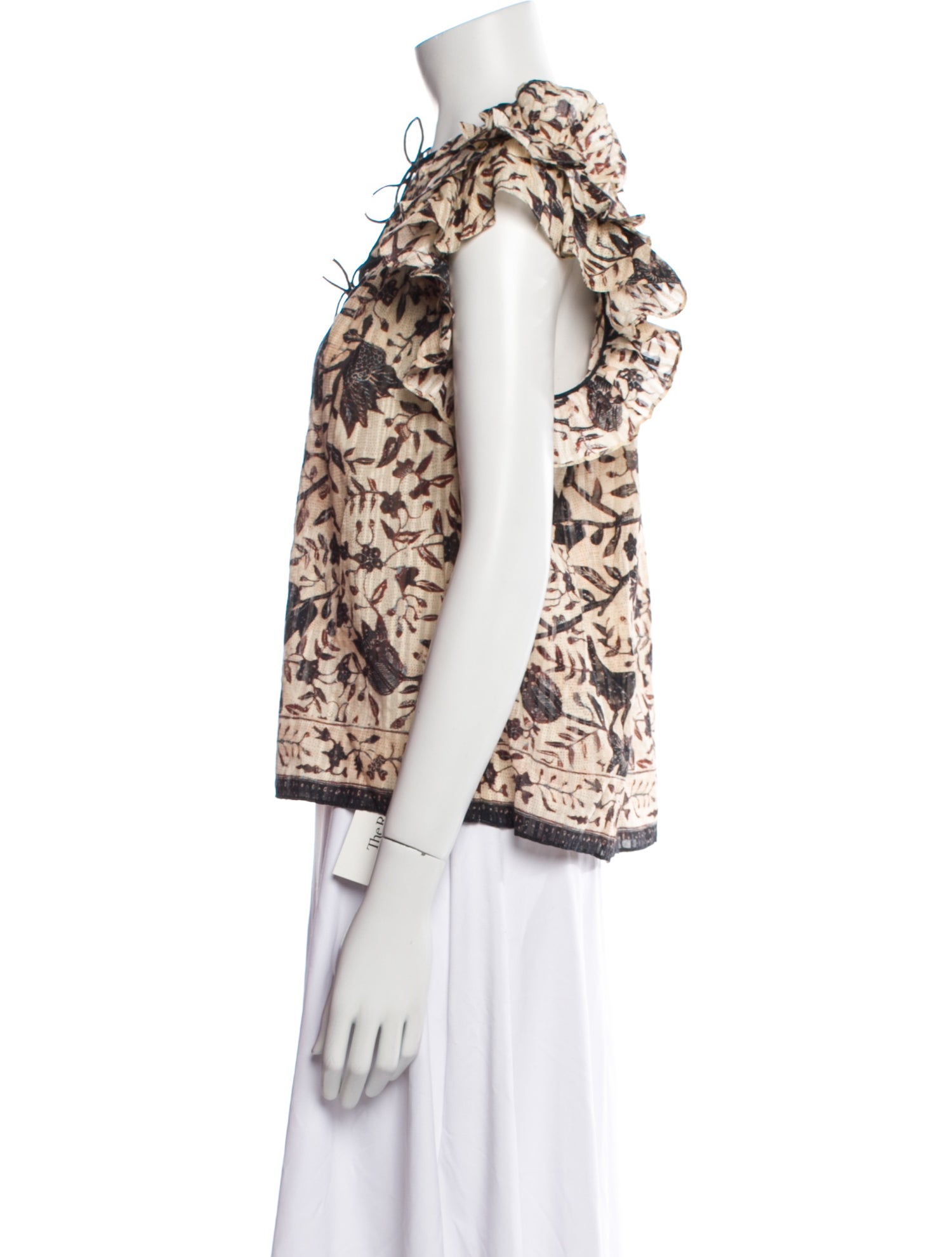 Ulla Johnson Printed Tie Neck Blouse