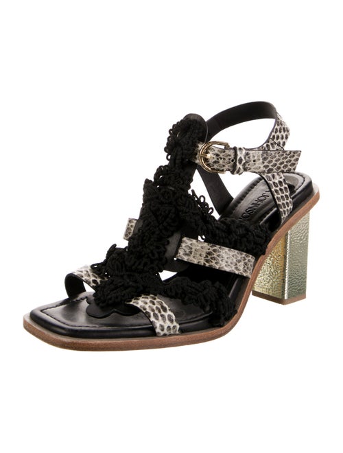 Ulla Johnson Snakeskin Colorblock Pattern Slingback Sandals