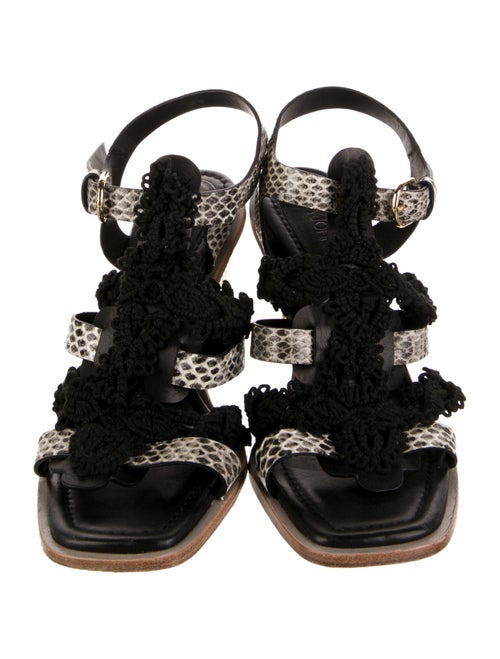 Ulla Johnson Snakeskin Colorblock Pattern Slingback Sandals