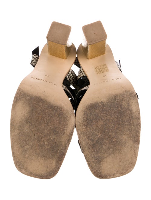 Ulla Johnson Snakeskin Colorblock Pattern Slingback Sandals