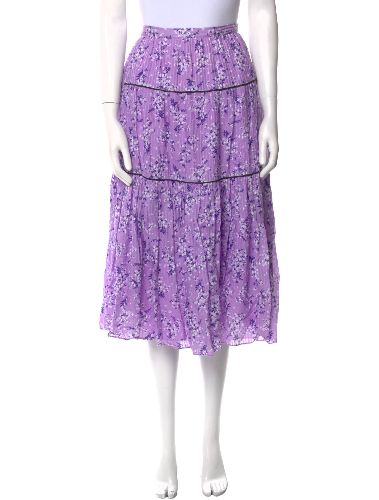 Ulla Johnson Floral Print Midi Length Skirt