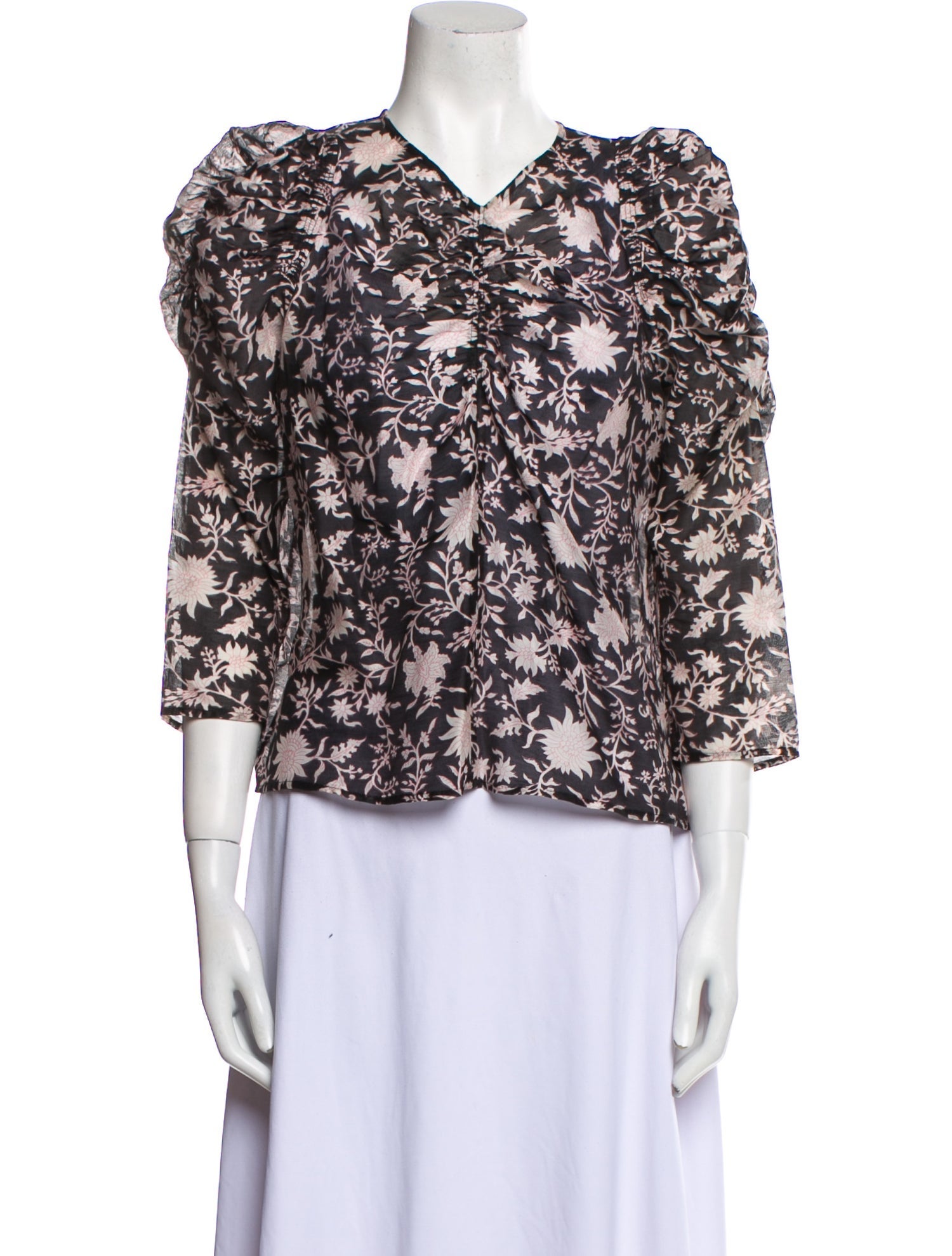 Ulla Johnson Alligator Floral Print Blouse