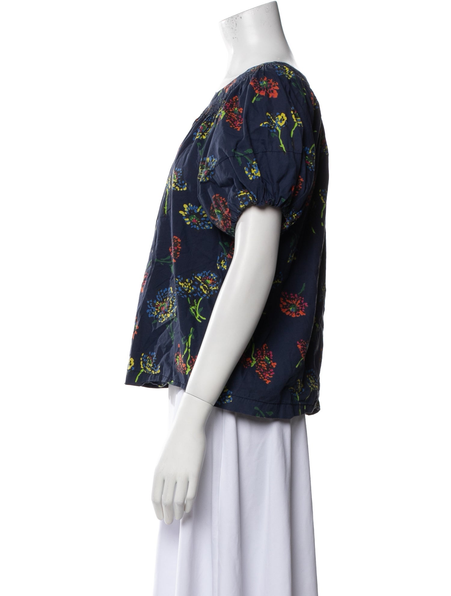 Ulla Johnson Floral Print Bateau Neckline Blouse