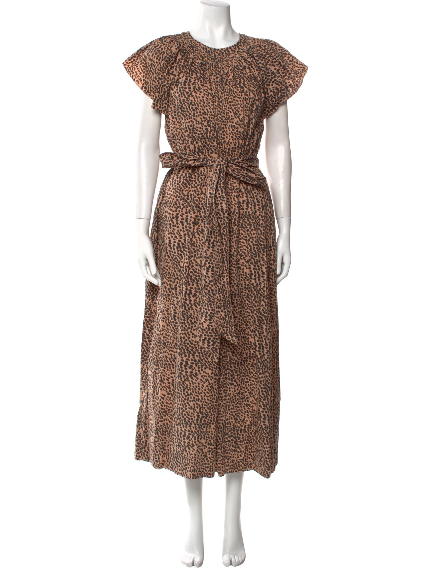 Ulla Johnson Animal Print Crew Neck Jumpsuit