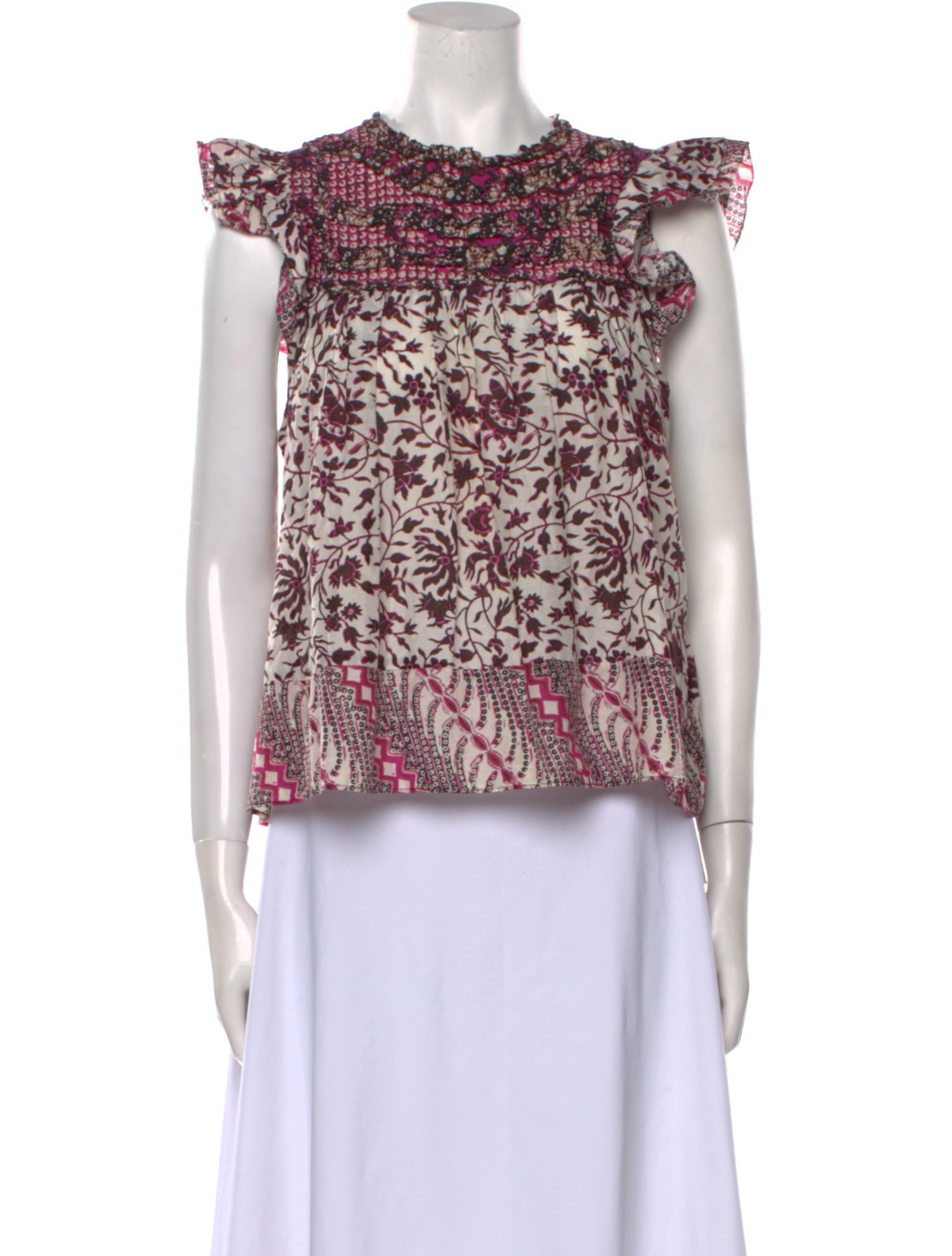 Ulla Johnson Floral Print Crew Neck Top