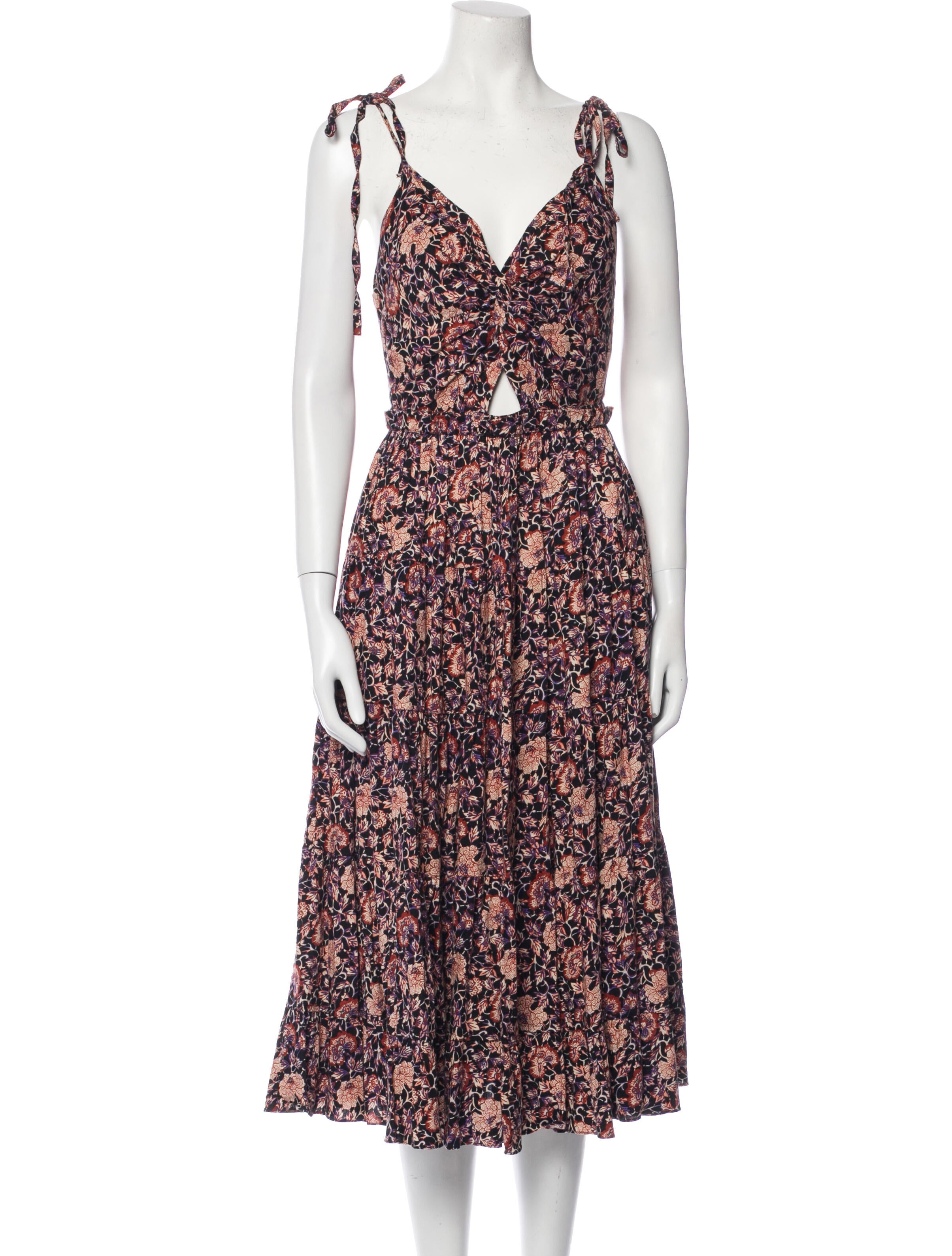 Ulla Johnson Floral Print Midi Length Dress
