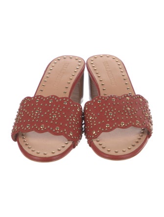 Ulla Johnson Leather Studded Accents Slides