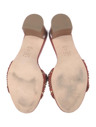 Ulla Johnson Leather Studded Accents Slides