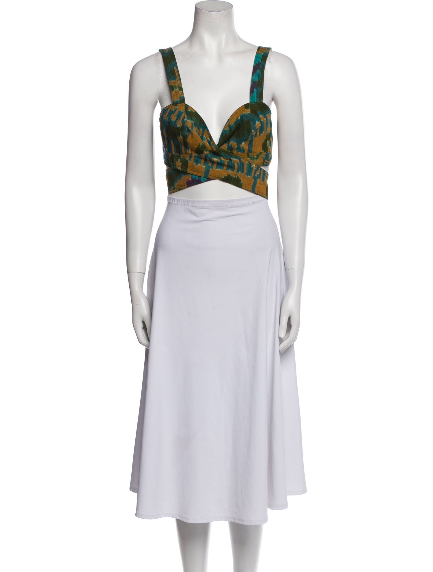 Ulla Johnson Printed Square Neckline Crop Top