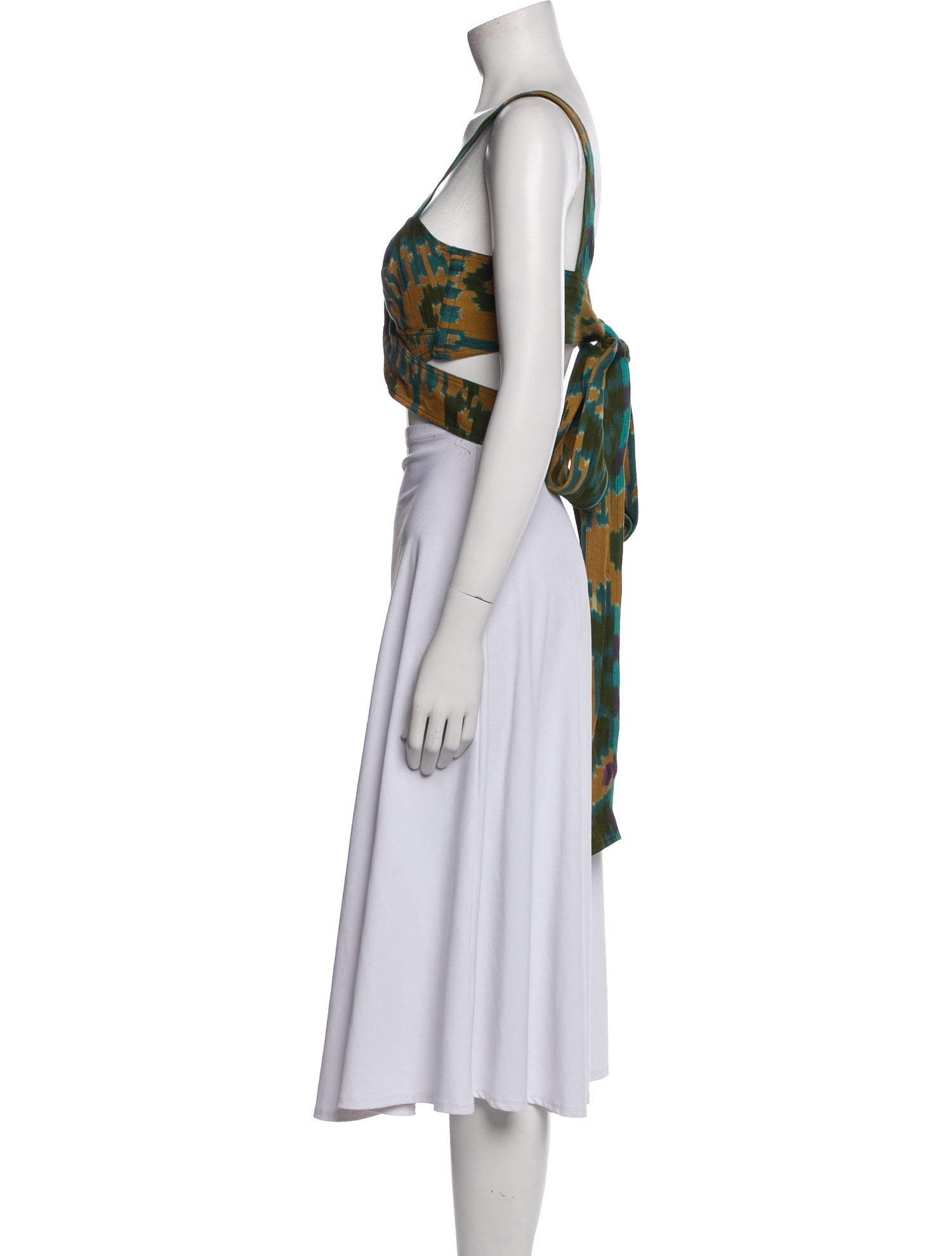 Ulla Johnson Printed Square Neckline Crop Top