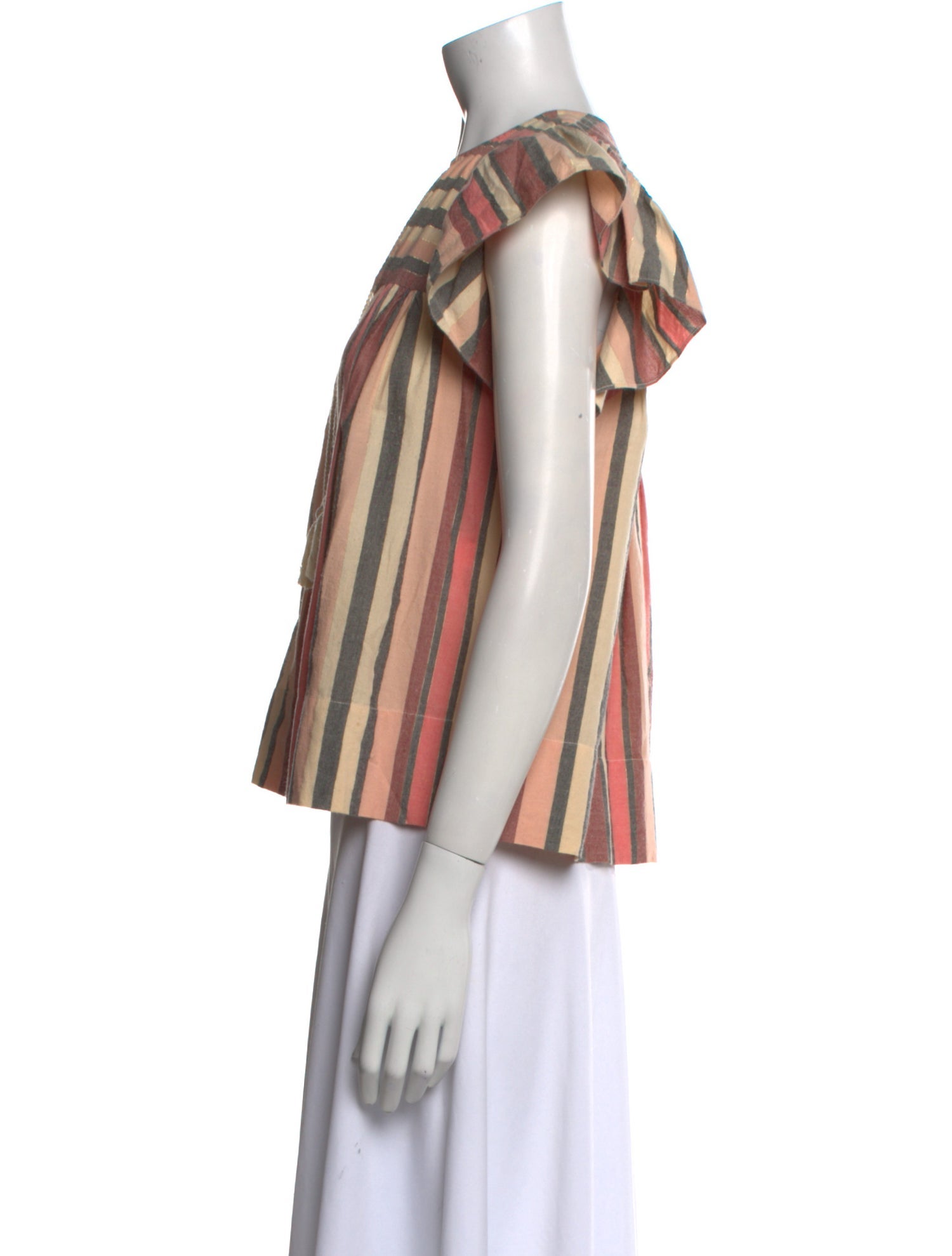 Ulla Johnson Striped V-Neck Blouse