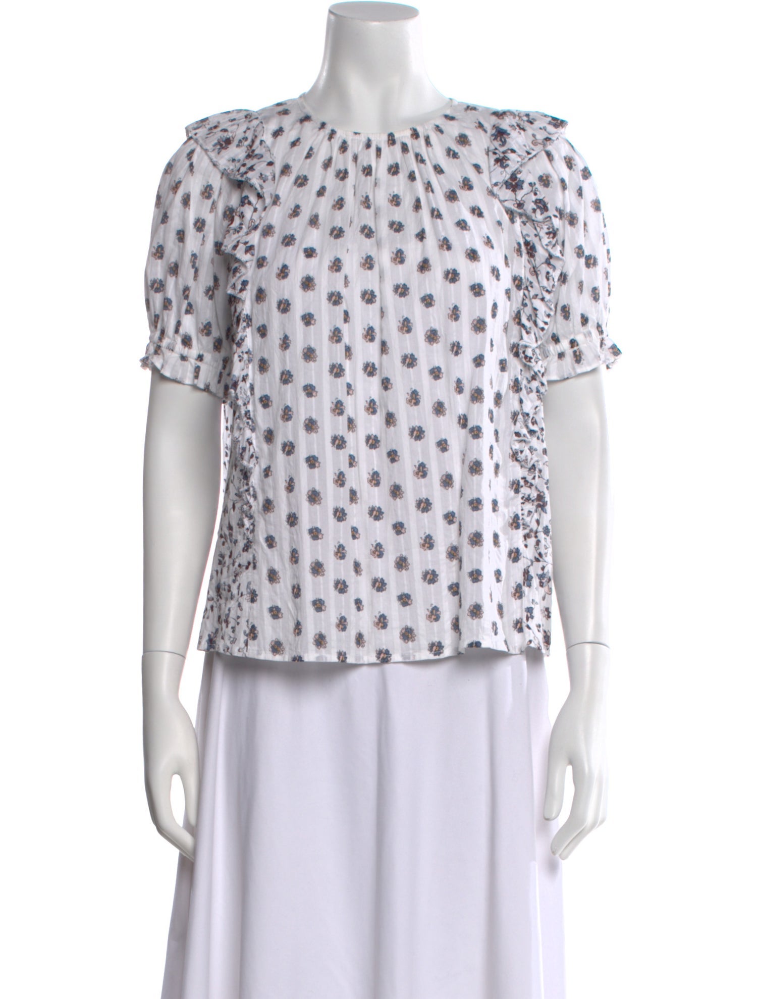 Ulla Johnson Printed Crew Neck Blouse