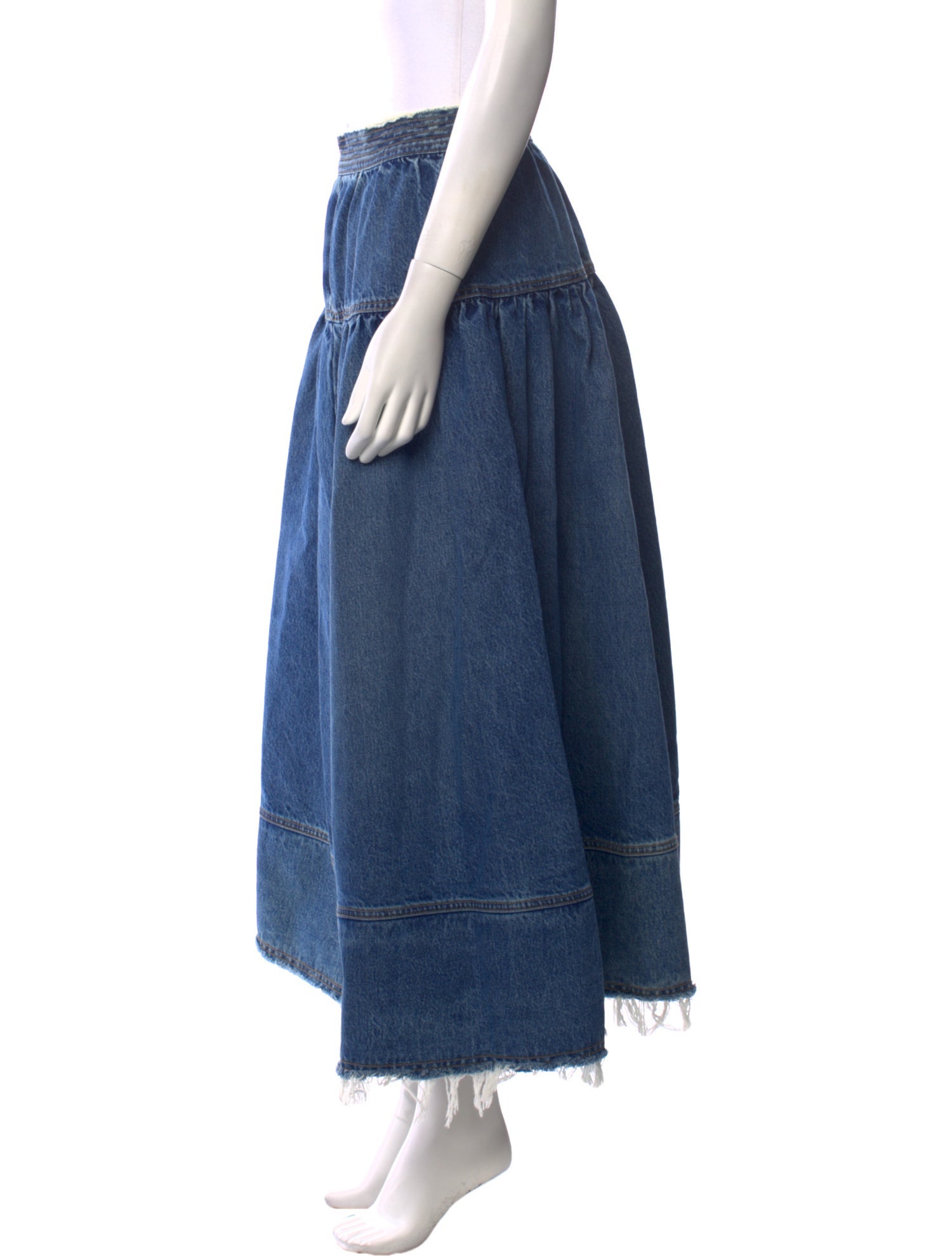 Ulla Johnson Fringe Trim Accent Midi Length Skirt