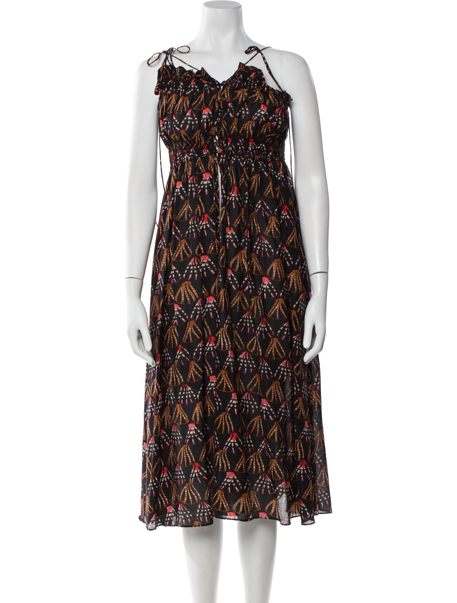 Ulla Johnson Printed Ruffle Embellishment Nightgown