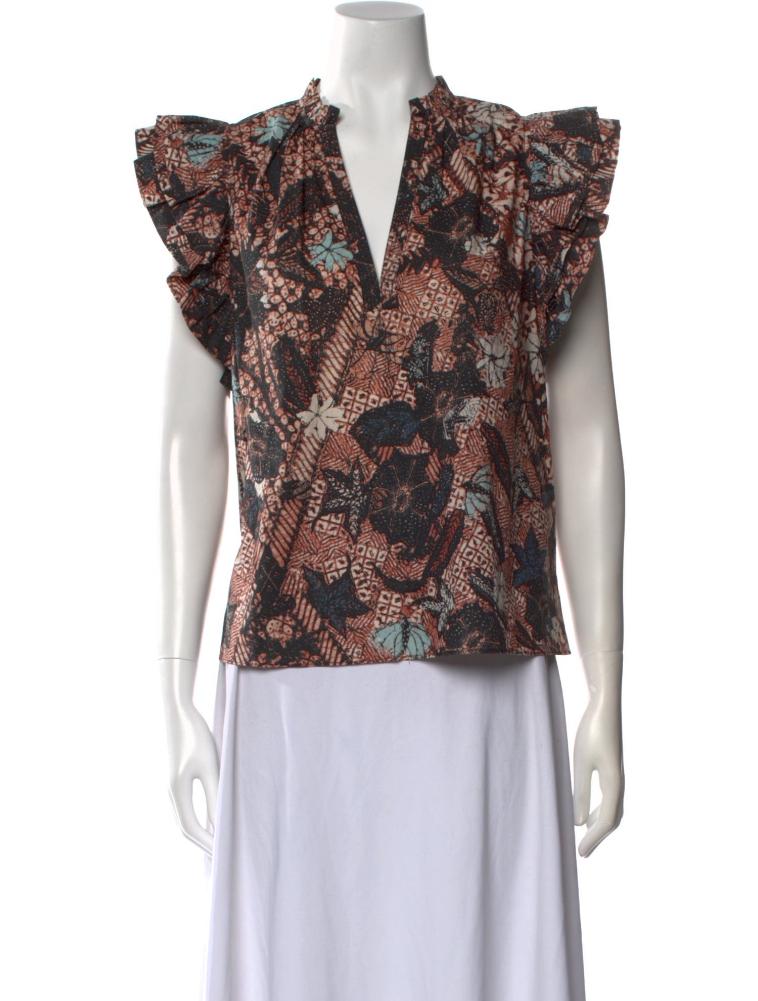 Ulla Johnson Printed V-Neck Blouse