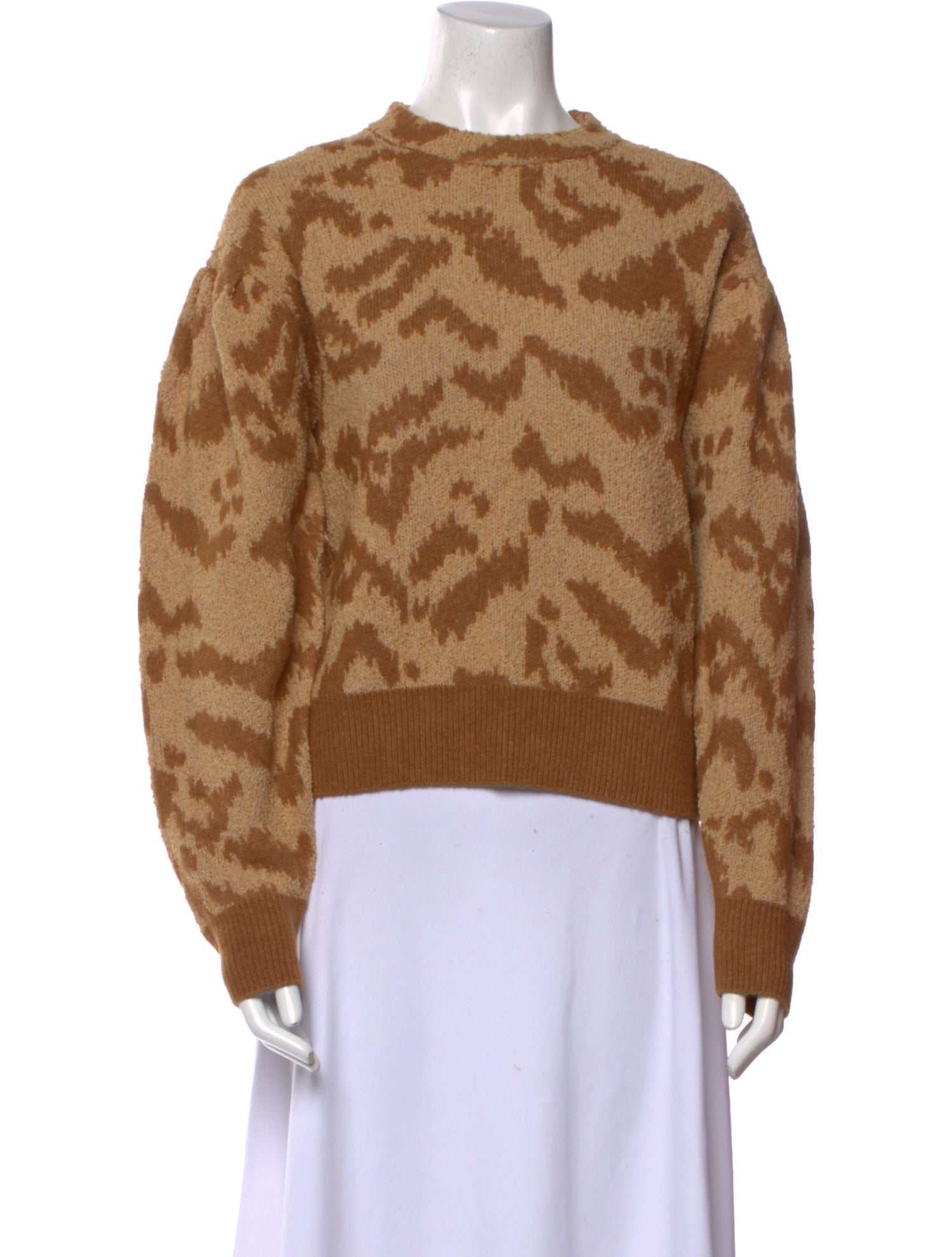 Ulla Johnson Animal Print Crew Neck Sweater