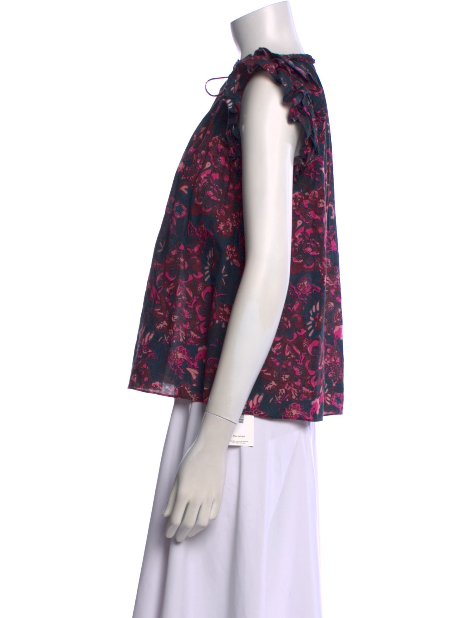 Ulla Johnson Floral Print Tie Neck Blouse