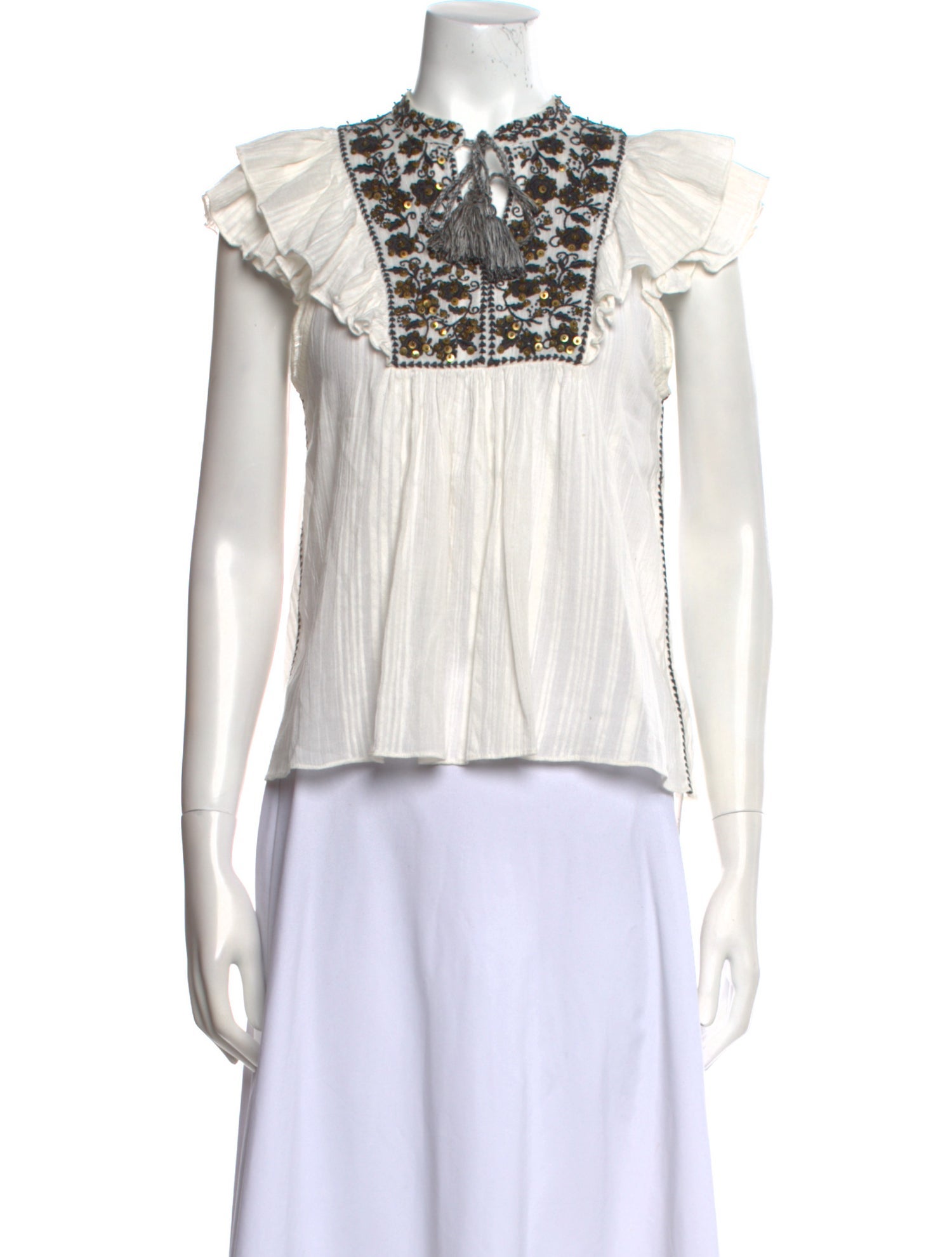 Ulla Johnson Patterned Crew Neck Blouse