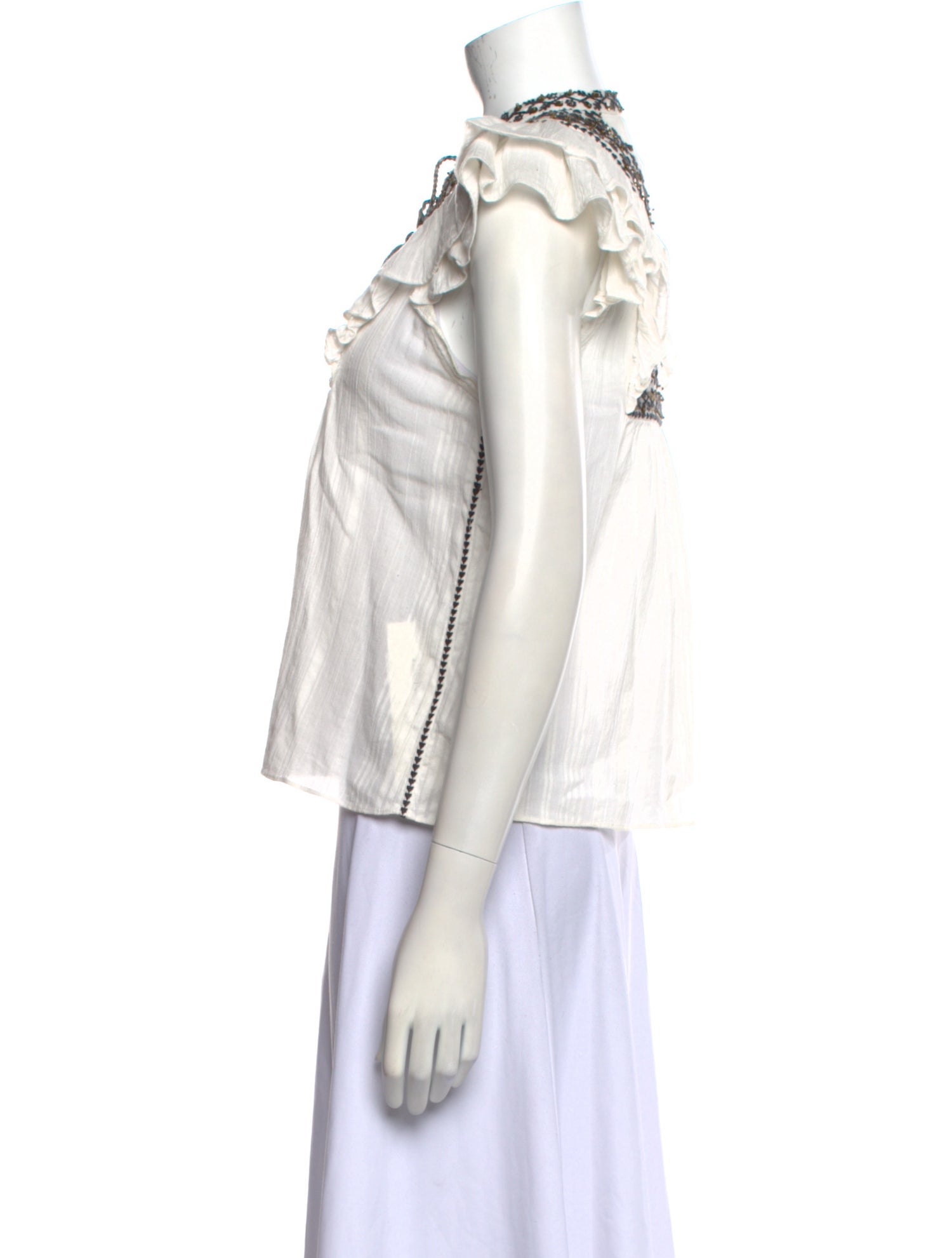 Ulla Johnson Patterned Crew Neck Blouse