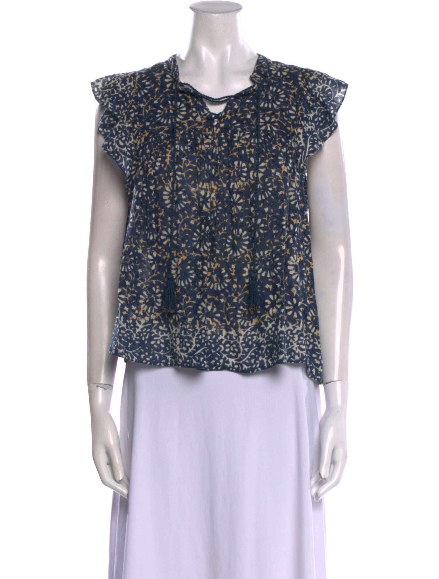 Ulla Johnson Floral Print Crew Neck Blouse