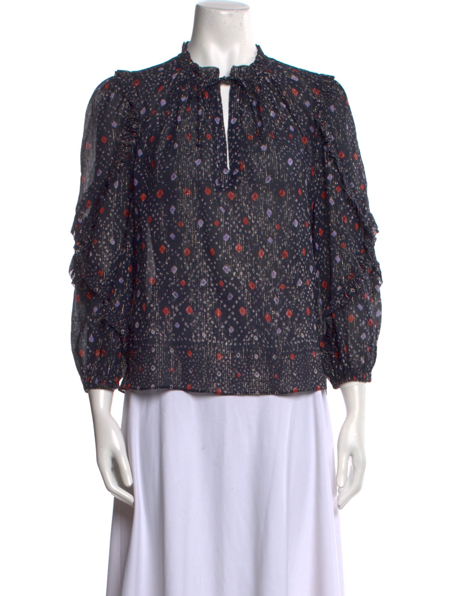 Ulla Johnson Floral Print Mock Neck Blouse