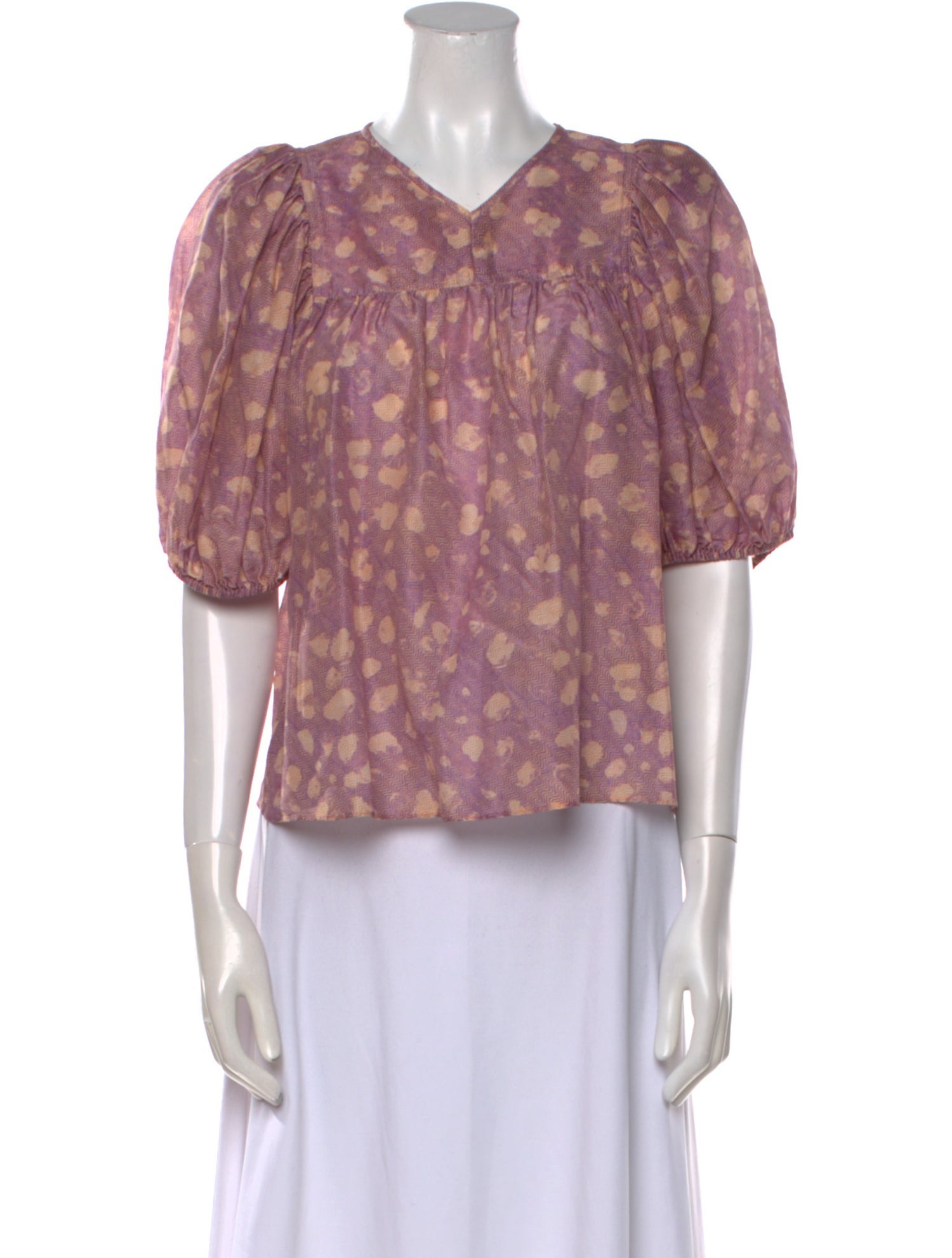 Ulla Johnson Floral Print V-Neck Top