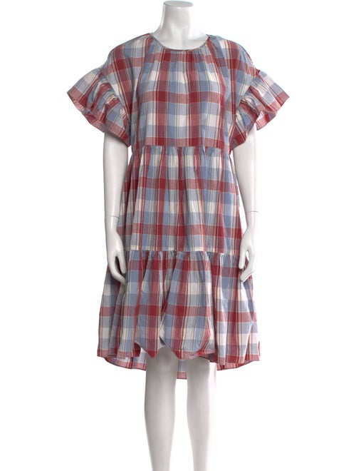 Ulla Johnson Plaid Print Midi Length Dress
