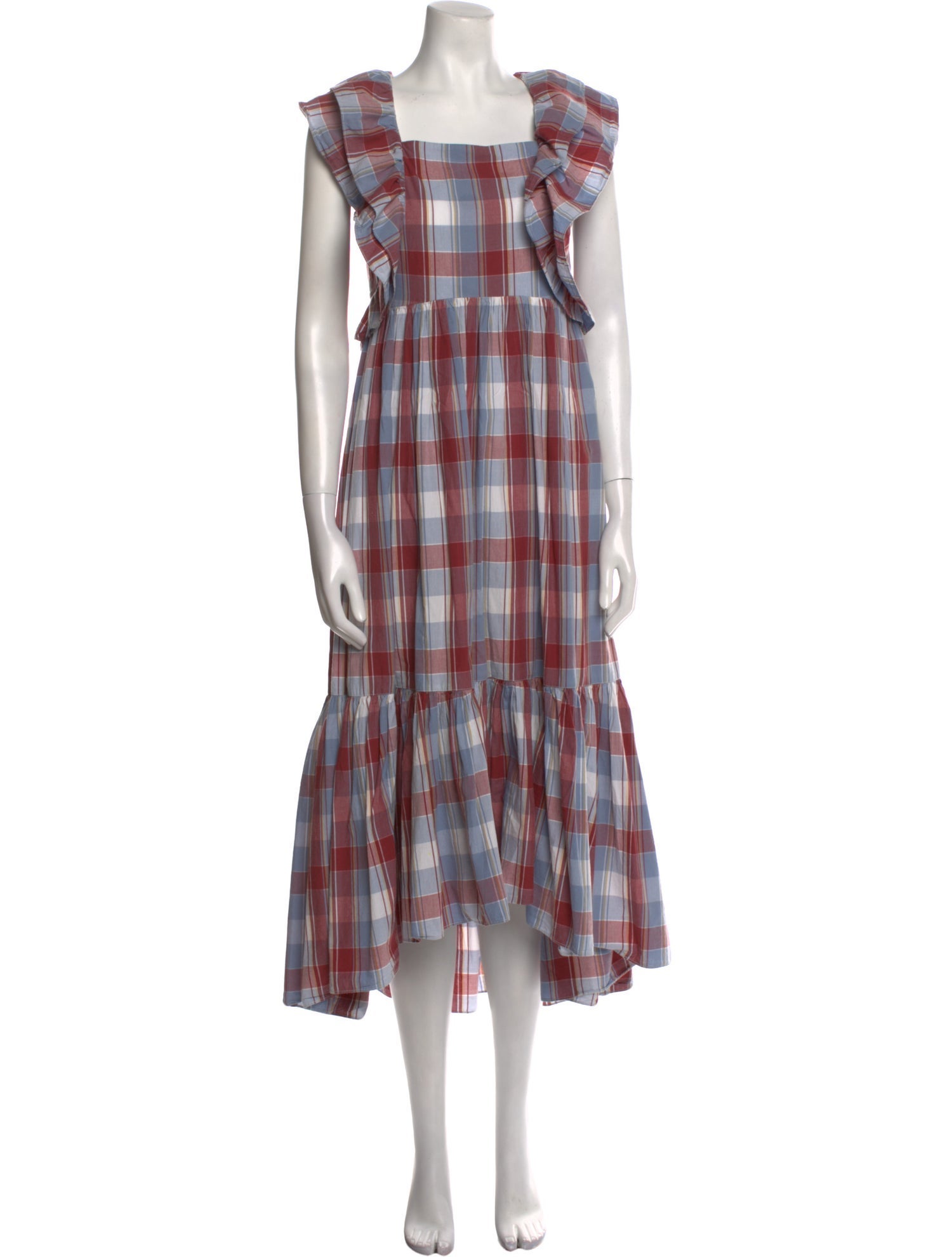 Ulla Johnson Plaid Print Long Dress