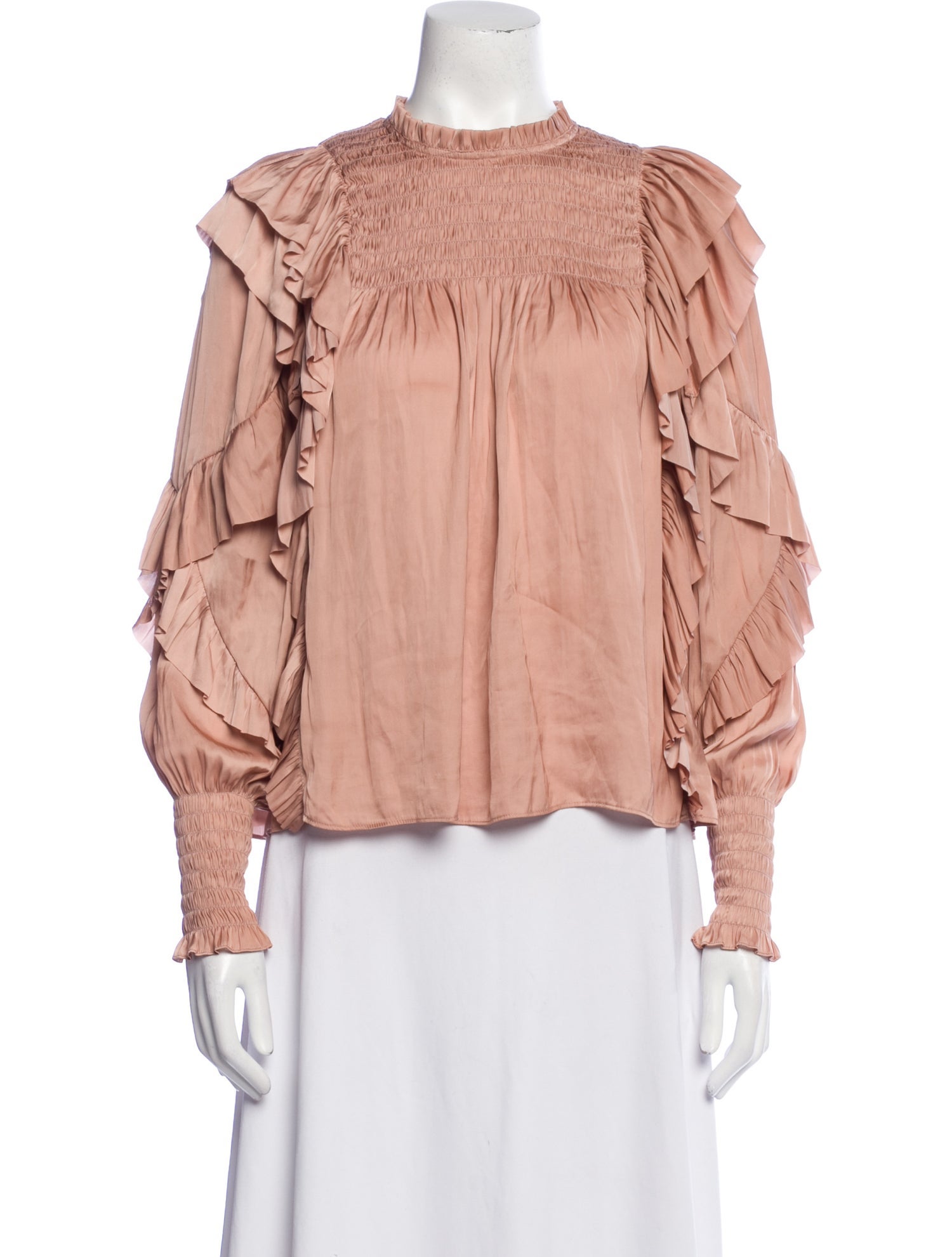 Ulla Johnson Mock Neck Long Sleeve Blouse
