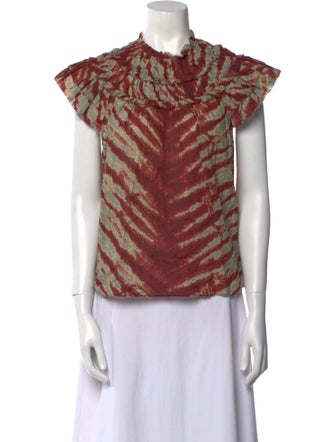 Ulla Johnson Printed Crew Neck Blouse