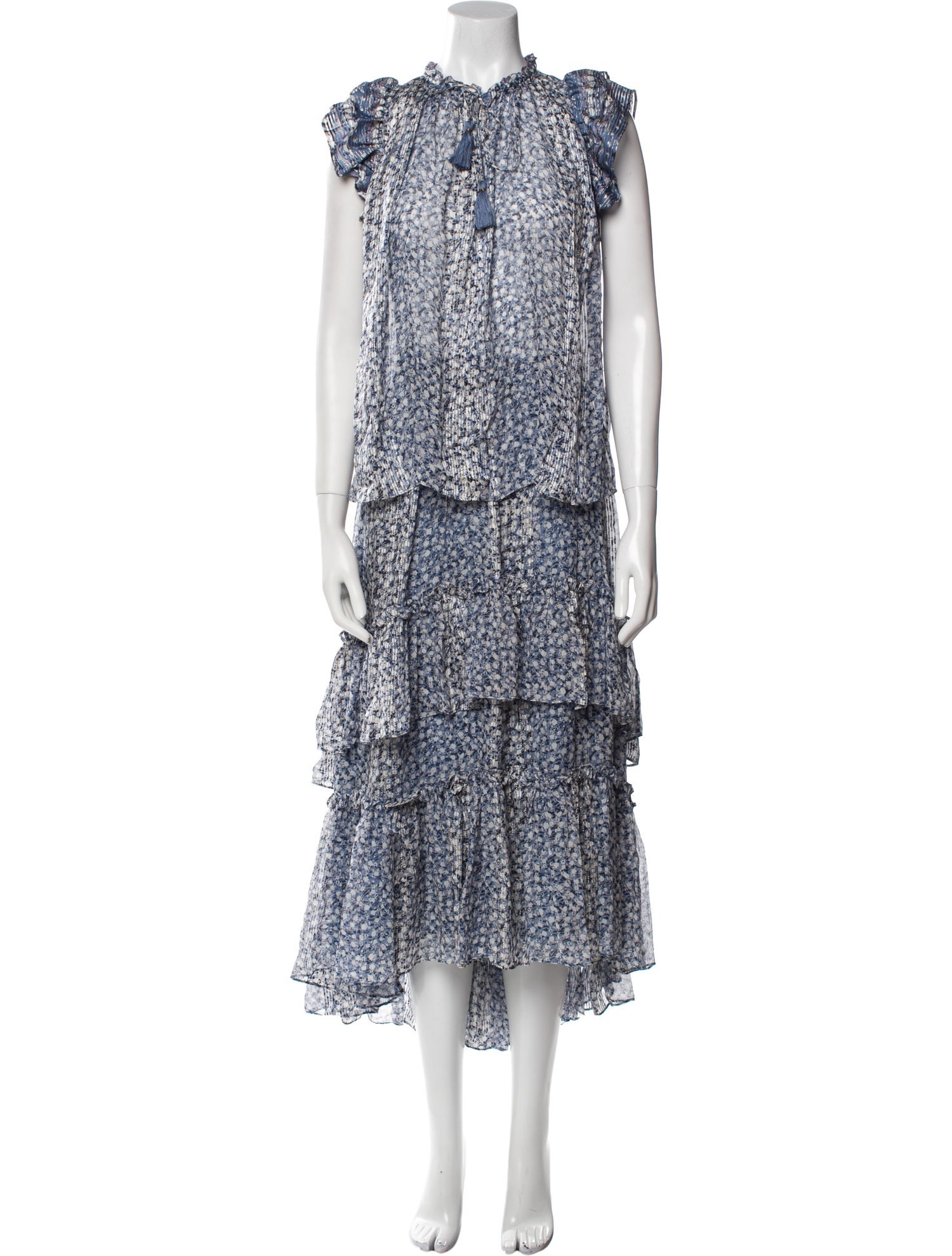 Ulla Johnson Printed Glitter Accents Skirt Set